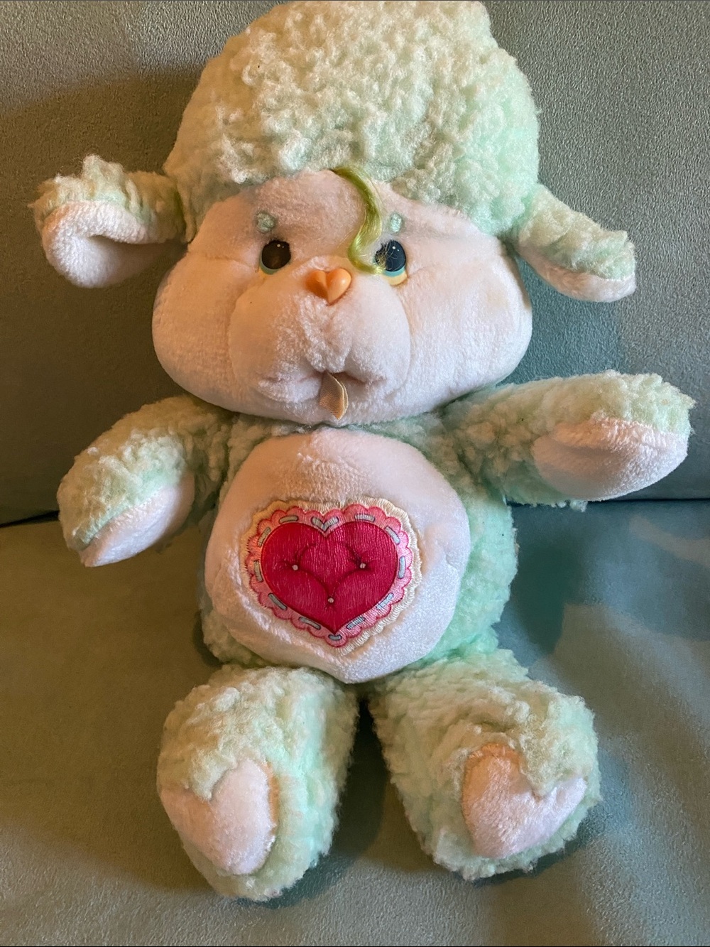 Vintage Care Bears Mint Green “Gentle Heart Lamb” Plush